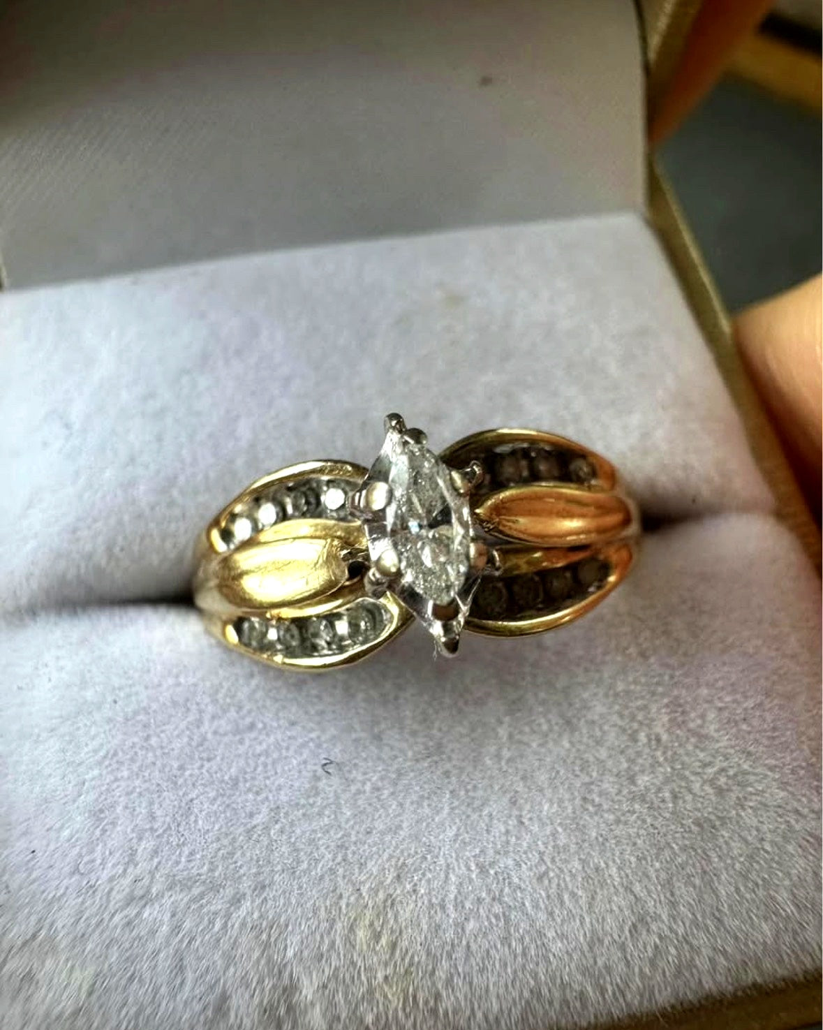 β¨ Elegant Marquise Diamond Ring β Unique Vintage Style β¨