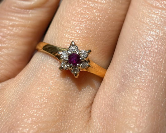 FLOWER Ruby and Diamond ring