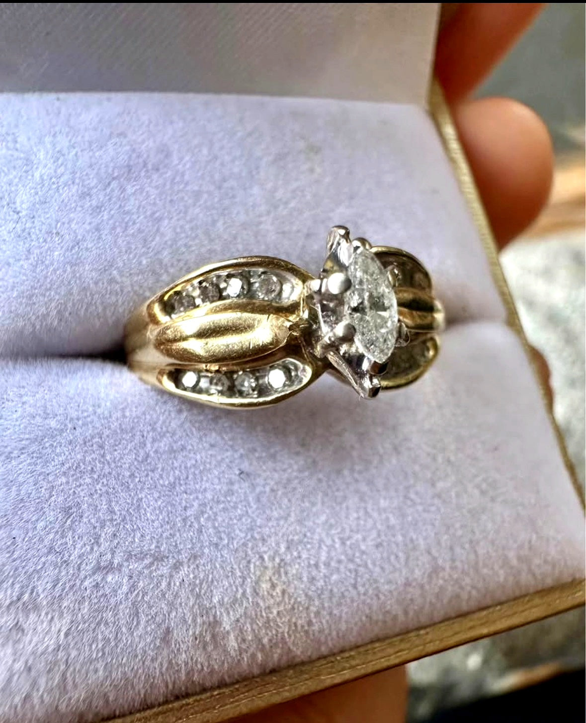✨ Elegant Marquise Diamond Ring – Unique Vintage Style ✨