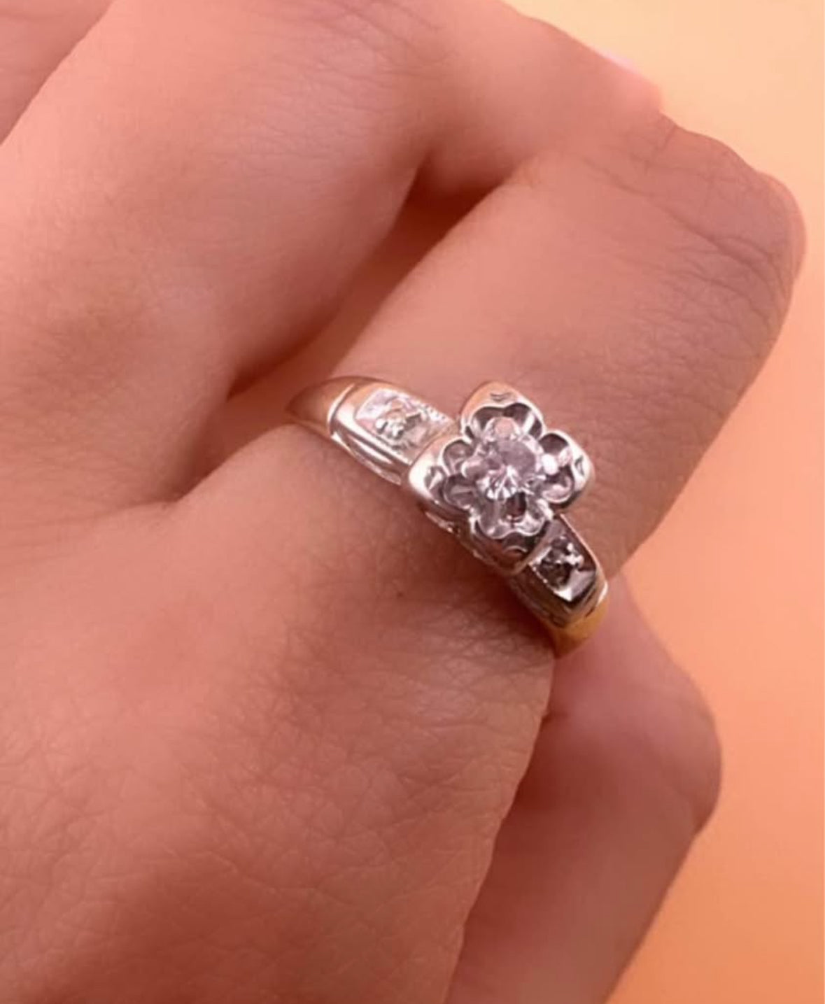 flower design diamond ring