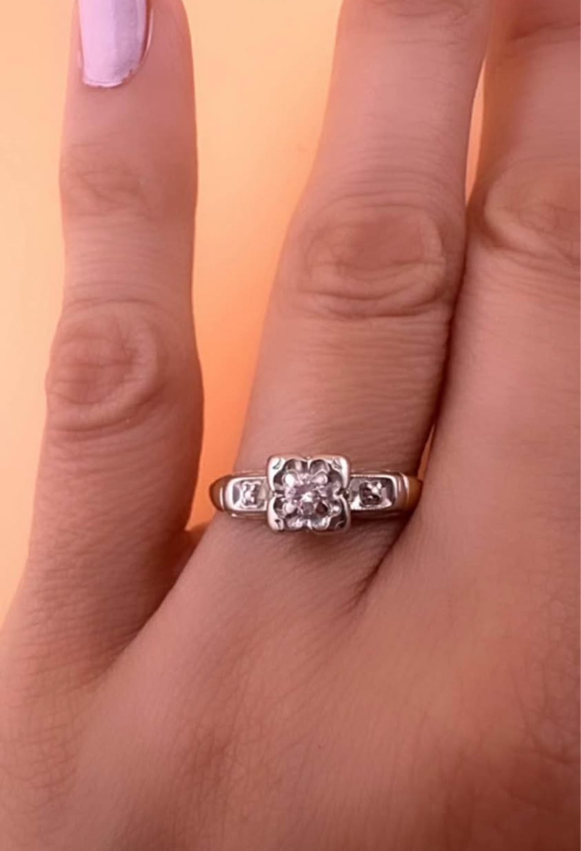 flower design diamond ring