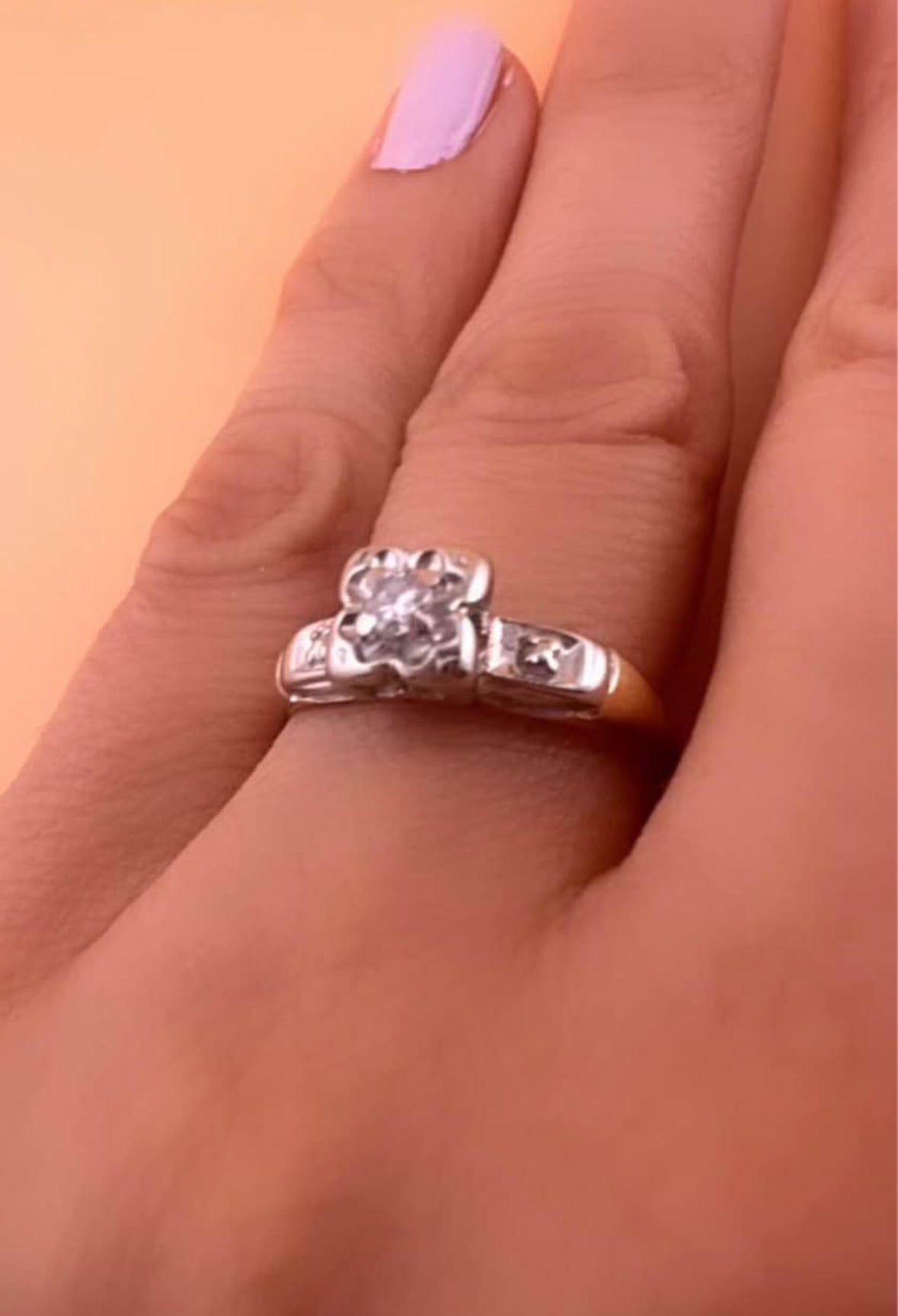 flower design diamond ring