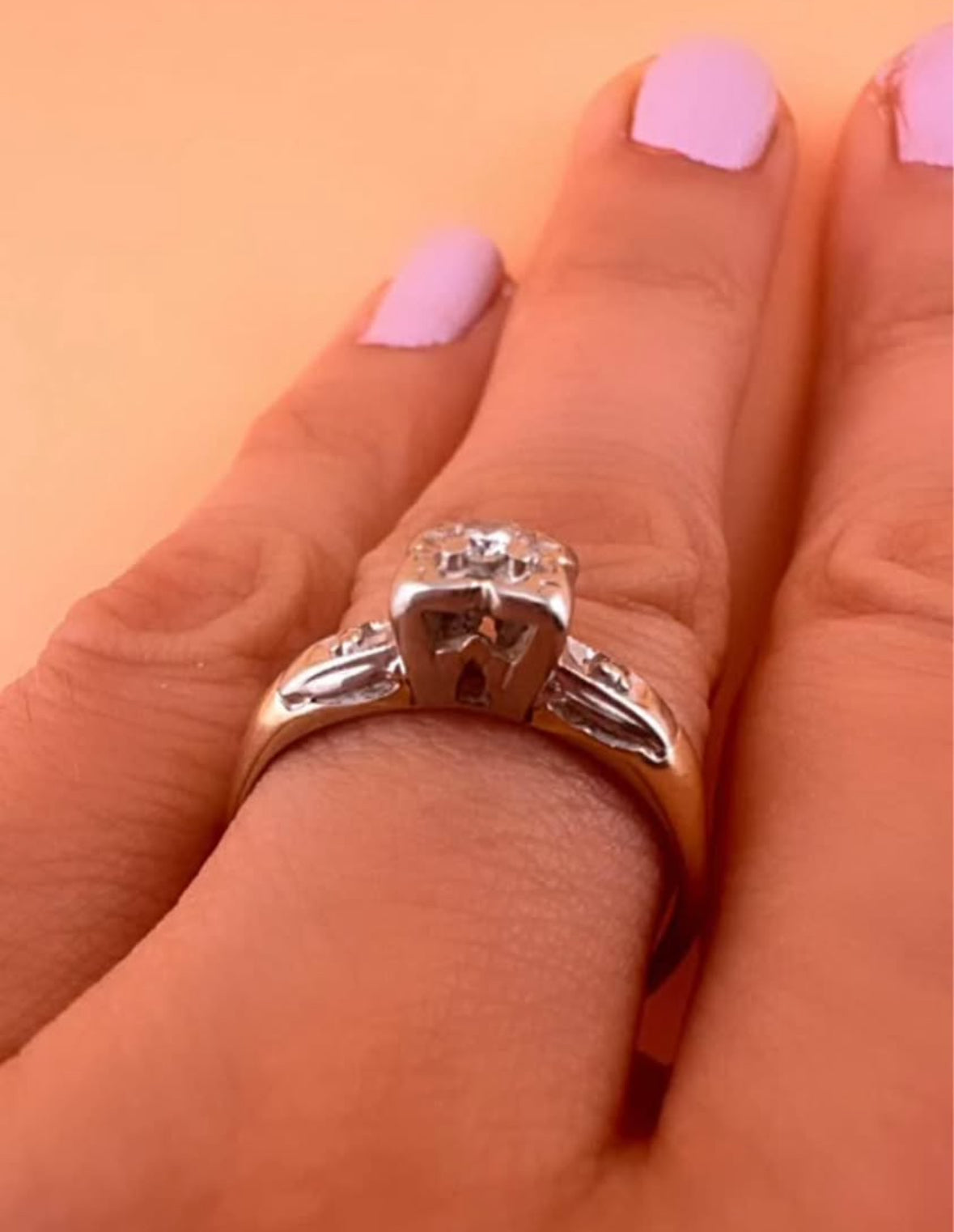 flower design diamond ring