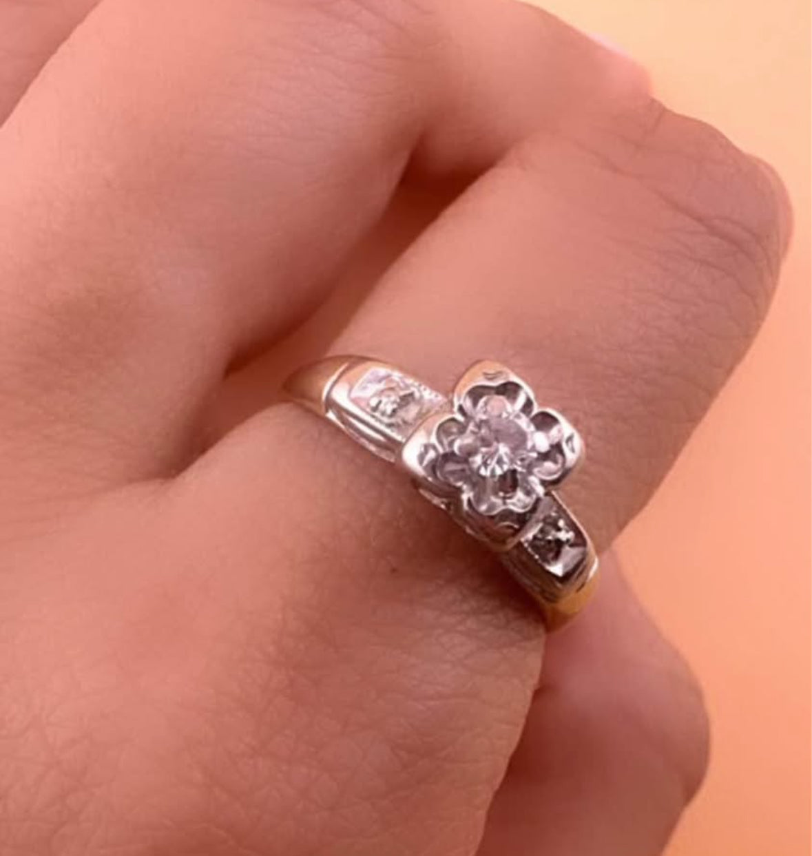 flower design diamond ring