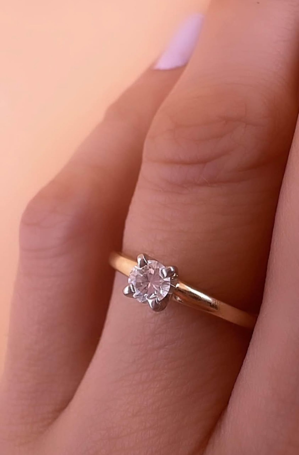Solitaire gold and diamond 14K YELLOW
