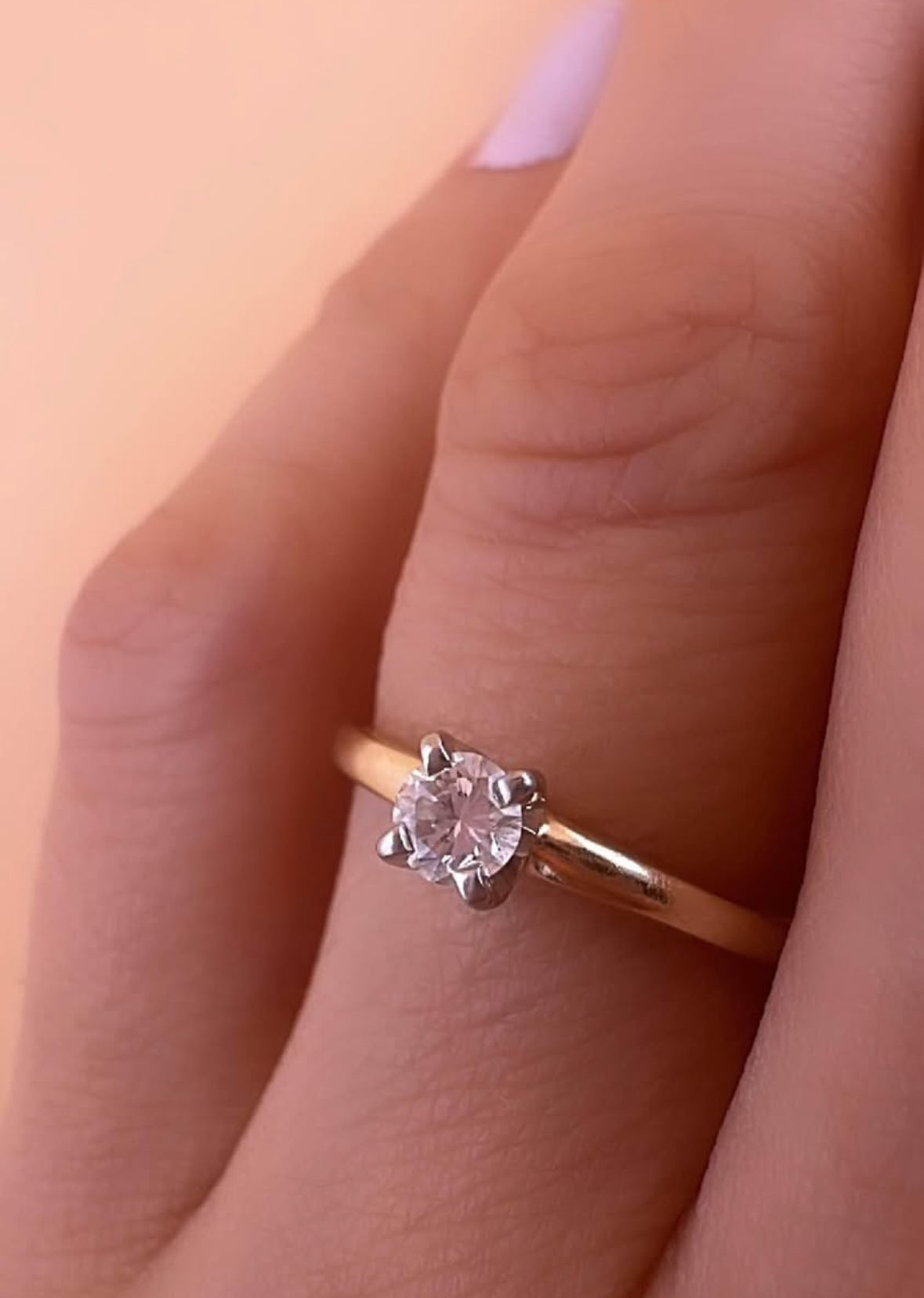Solitaire gold and diamond 14K YELLOW