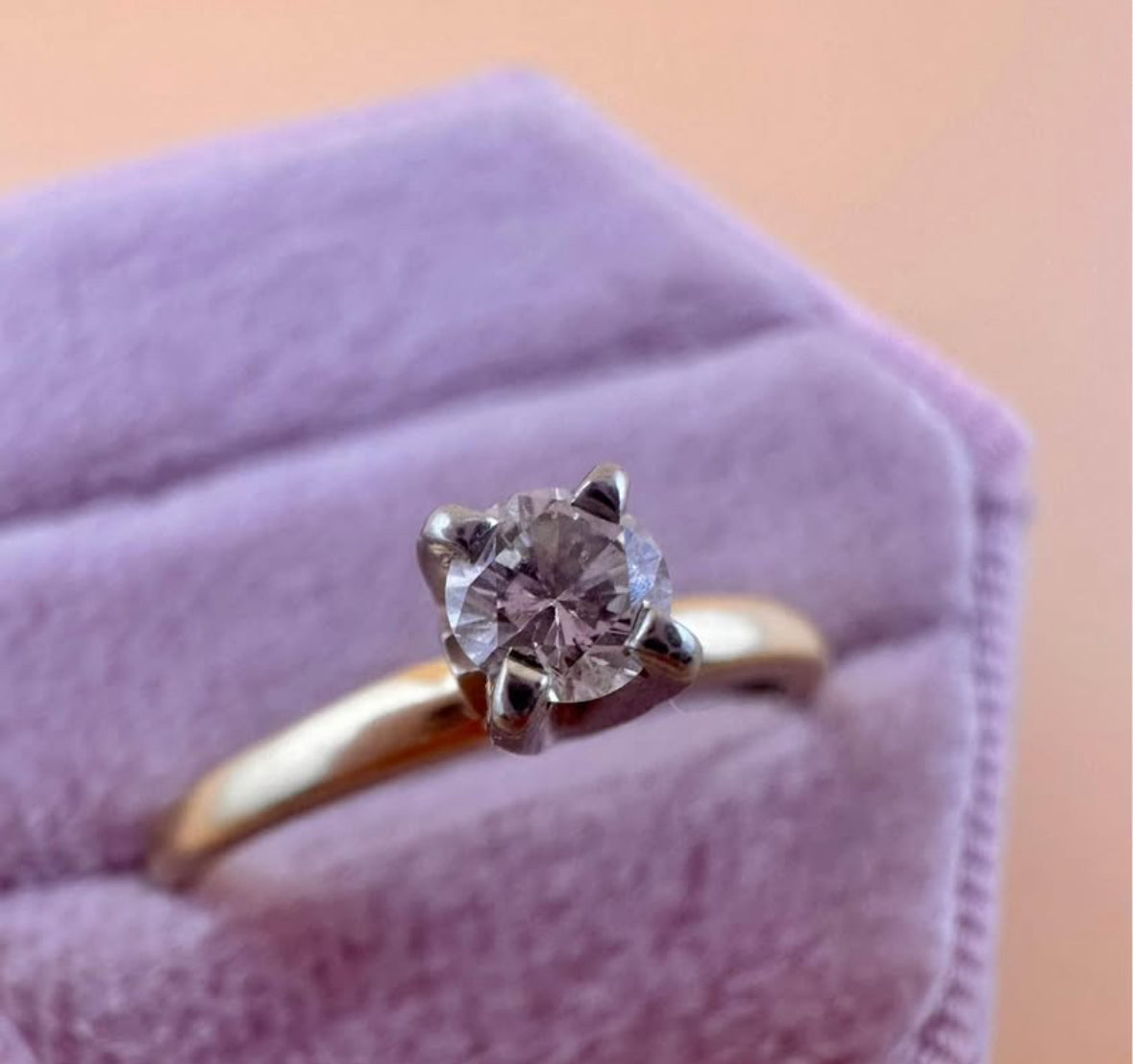 Solitaire gold and diamond 14K YELLOW