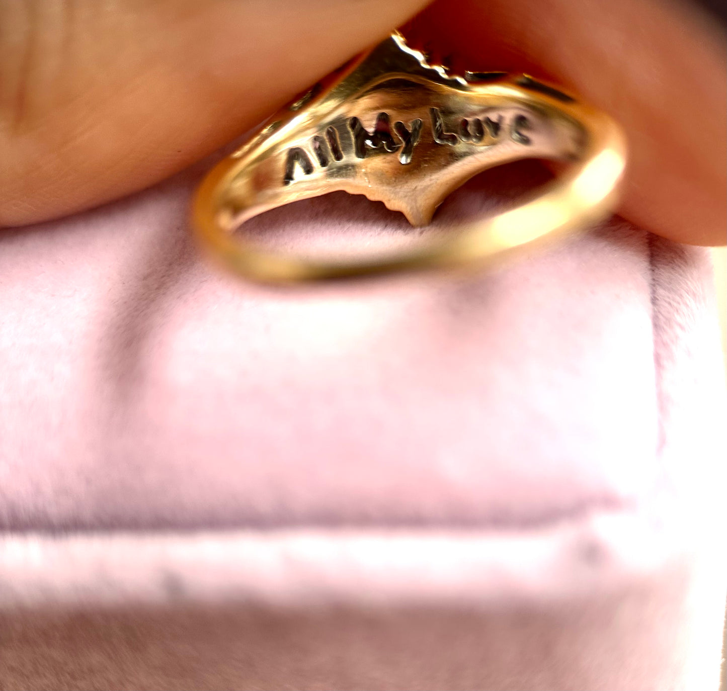 Vintage Diamond Cluster Ring with Hidden Message