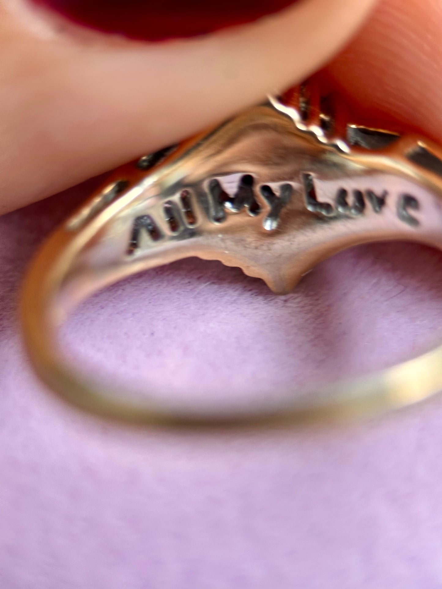 Vintage Diamond Cluster Ring with Hidden Message
