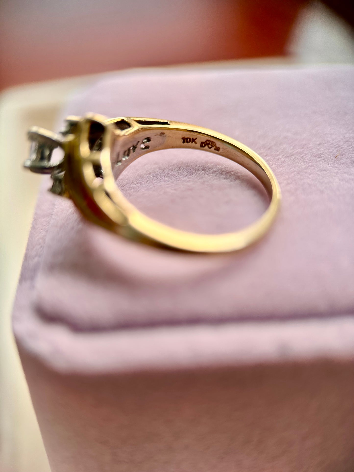 Vintage Diamond Cluster Ring with Hidden Message