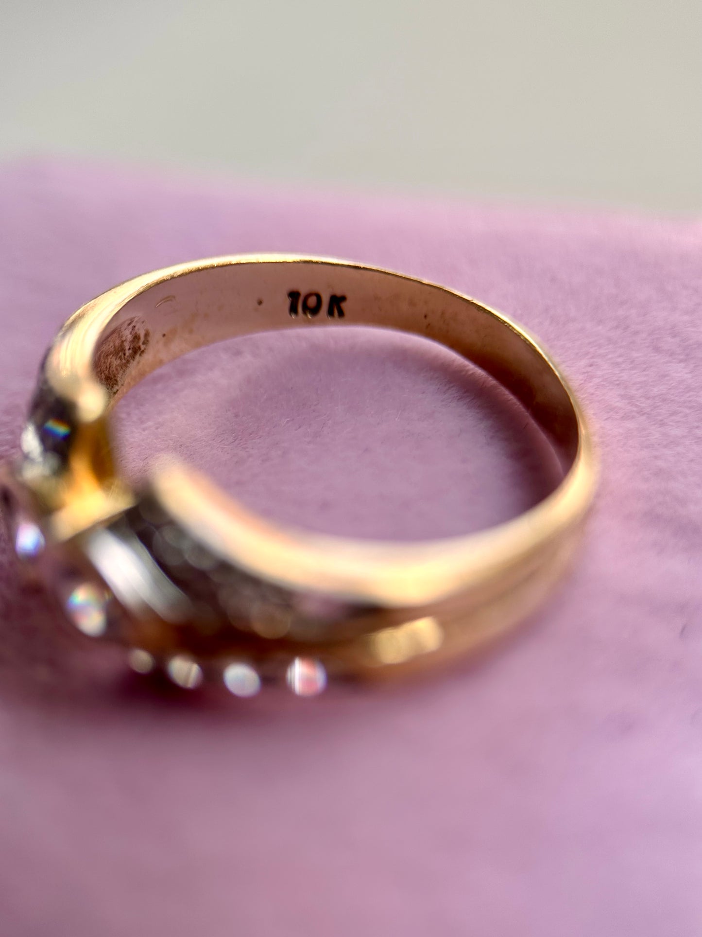 Two solitaire gold and diamond Ring