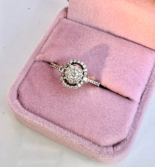 Elegant Diamond Cluster Engagement Ring