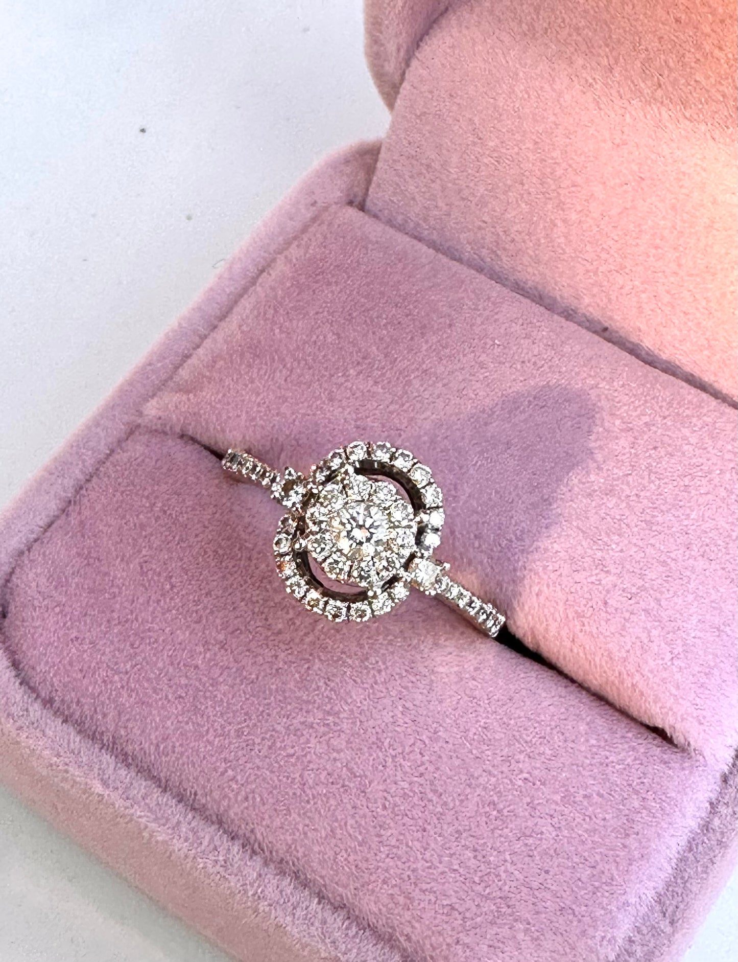 Elegant Diamond Cluster Engagement Ring