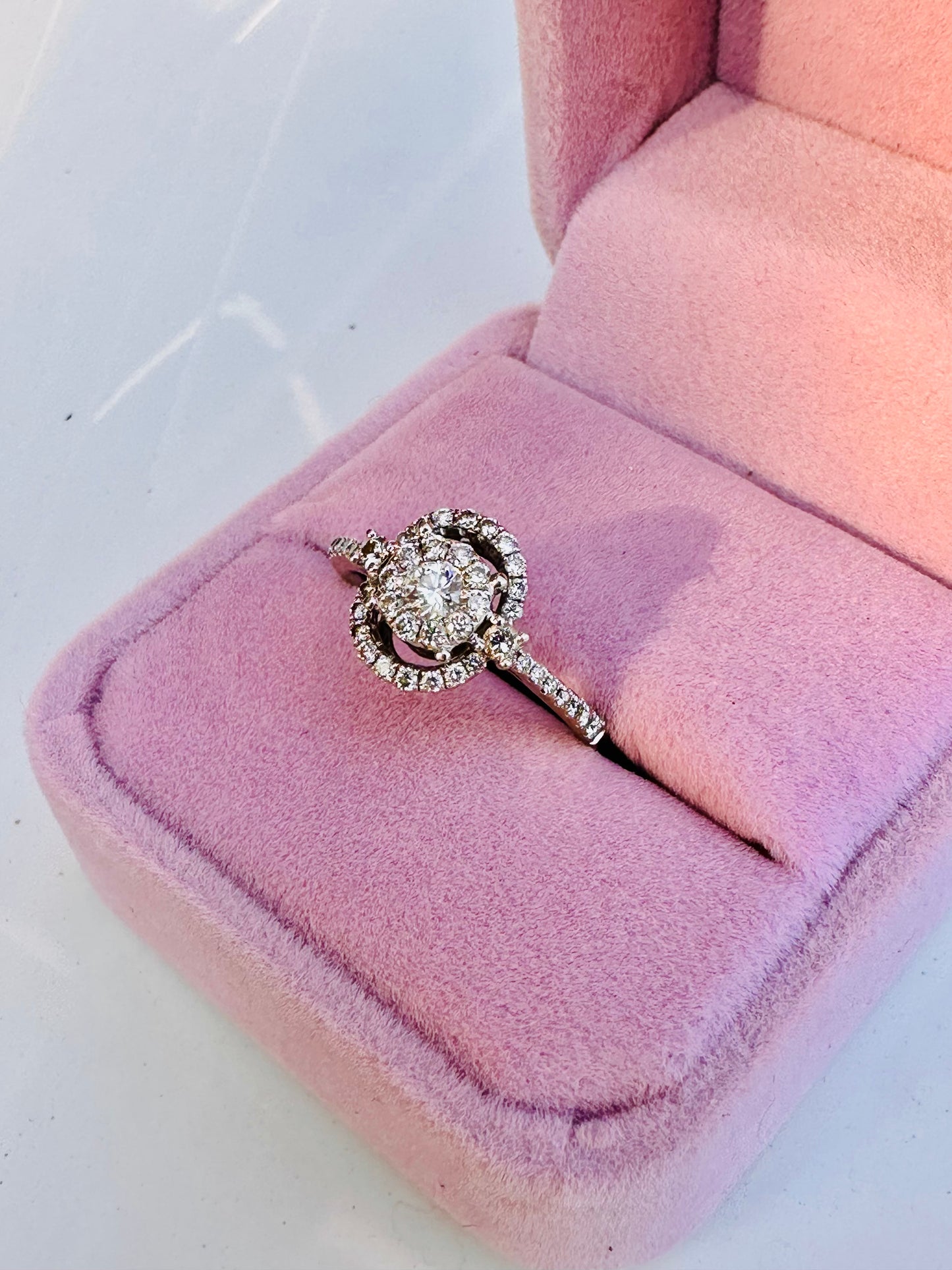 Elegant Diamond Cluster Engagement Ring