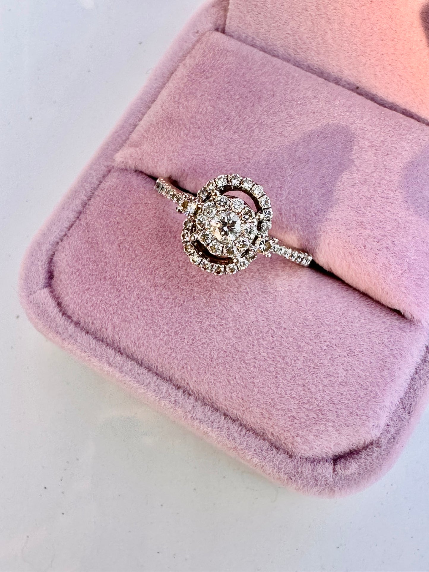Elegant Diamond Cluster Engagement Ring