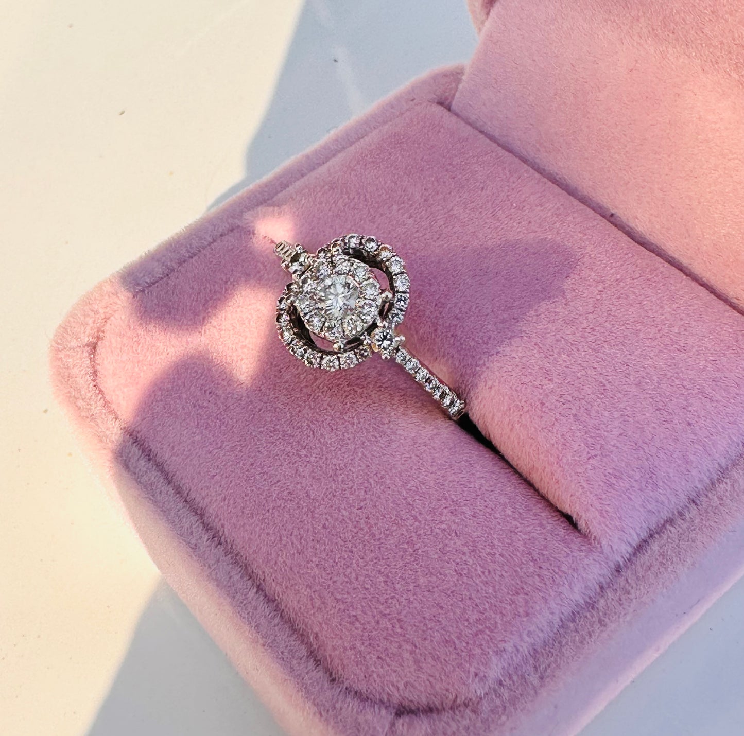 Elegant Diamond Cluster Engagement Ring